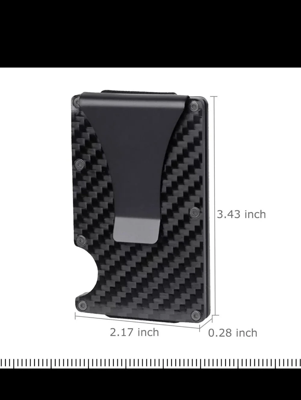 Mens RFid carbon fiber  credit card and money clip nwt